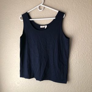 Chico’s navy knit tank.